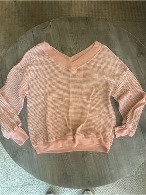 Waffle knit sweater